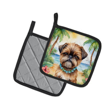 Load image into Gallery viewer, Brussels Griffon Luau Pot Holders - Set of 2 Decorative Kitchen Helpers | Made in the USA