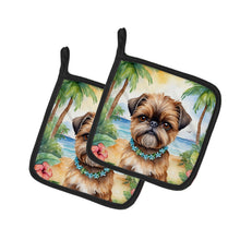 Load image into Gallery viewer, Brussels Griffon Luau Pot Holders - Set of 2 Decorative Kitchen Helpers | Made in the USA