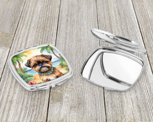 Load image into Gallery viewer, Brussels Griffon Luau Compact Mirror – Stylish Purse Mirror with Artistic Covers