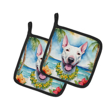 Load image into Gallery viewer, Bull Terrier Luau Pot Holders - Set of 2 Decorative Kitchen Helpers | Made in the USA