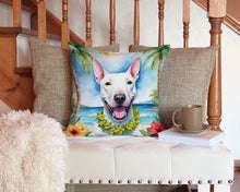 Load image into Gallery viewer, Bull Terrier Luau Throw Pillow - 14x14 Decorative Pillow – Art for Your Home &amp; Patio