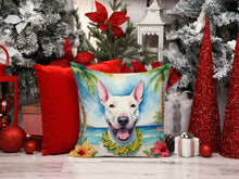 Load image into Gallery viewer, Bull Terrier Luau Throw Pillow - 14x14 Decorative Pillow – Art for Your Home &amp; Patio