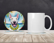 Load image into Gallery viewer, Bull Terrier Luau Large Sandstone Coasters Pack of 4