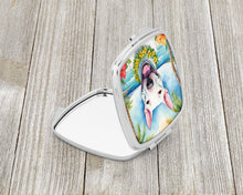 Load image into Gallery viewer, Bull Terrier Luau Compact Mirror – Stylish Purse Mirror with Artistic Covers