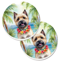 Load image into Gallery viewer, Cairn Terrier Luau Car Coasters – Set of 2 - Absorbent Stone with Fun &amp; Functional Artwork