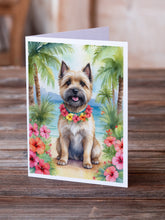 Load image into Gallery viewer, Cairn Terrier Luau Greeting Cards - Blank Note Cards – 8-Pack of Artist-Designed Cards with Envelopes