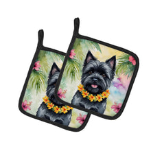 Load image into Gallery viewer, Cairn Terrier Luau Pot Holders - Set of 2 Decorative Kitchen Helpers | Made in the USA