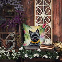 Load image into Gallery viewer, Cairn Terrier Luau Throw Pillow - 14x14 Decorative Pillow – Art for Your Home &amp; Patio
