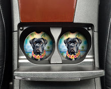 Load image into Gallery viewer, Cane Corso Luau Car Coasters – Set of 2 - Absorbent Stone with Fun &amp; Functional Artwork