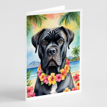 Load image into Gallery viewer, Cane Corso Luau Greeting Cards - Blank Note Cards – 8-Pack of Artist-Designed Cards with Envelopes