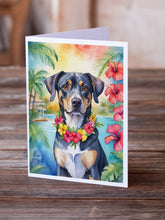 Load image into Gallery viewer, Catahoula Luau Greeting Cards - Blank Note Cards – 8-Pack of Artist-Designed Cards with Envelopes