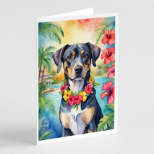 Load image into Gallery viewer, Catahoula Luau Greeting Cards - Blank Note Cards – 8-Pack of Artist-Designed Cards with Envelopes