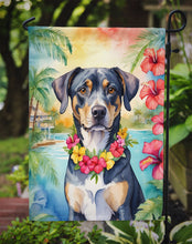 Load image into Gallery viewer, Catahoula Luau Garden Flag – Tropical Dog Decor with Hibiscus &amp; Palm Leaves