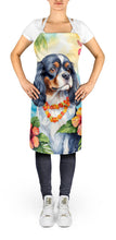 Load image into Gallery viewer, Cavalier Spaniel Luau Apron – Artist-Designed Kitchen, BBQ &amp; Craft Apron