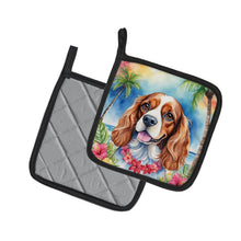 Load image into Gallery viewer, Cavalier Spaniel Luau Pot Holders - Set of 2 Decorative Kitchen Helpers | Made in the USA