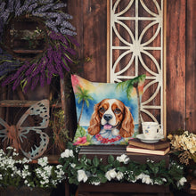 Load image into Gallery viewer, Cavalier Spaniel Luau Throw Pillow - 14x14 Decorative Pillow – Art for Your Home &amp; Patio