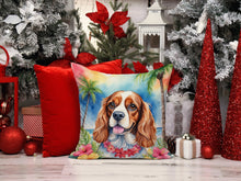 Load image into Gallery viewer, Cavalier Spaniel Luau Throw Pillow - 14x14 Decorative Pillow – Art for Your Home &amp; Patio