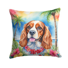 Load image into Gallery viewer, Cavalier Spaniel Luau Throw Pillow - 14x14 Decorative Pillow – Art for Your Home &amp; Patio