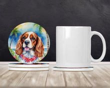 Load image into Gallery viewer, Cavalier Spaniel Luau Large Sandstone Coasters Pack of 4