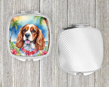 Load image into Gallery viewer, Cavalier Spaniel Luau Compact Mirror – Stylish Purse Mirror with Artistic Covers