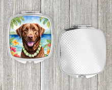 Load image into Gallery viewer, Chesapeake Bay Retriever Luau Compact Mirror – Stylish Purse Mirror with Artistic Covers