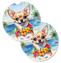 Load image into Gallery viewer, Chihuahua Luau Car Coasters – Set of 2 - Absorbent Stone with Fun &amp; Functional Artwork