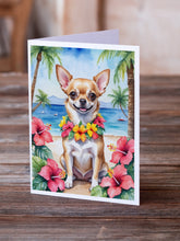 Load image into Gallery viewer, Chihuahua Luau Greeting Cards - Blank Note Cards – 8-Pack of Artist-Designed Cards with Envelopes