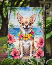 Load image into Gallery viewer, Chihuahua Luau Garden Flag – Tropical Dog Decor with Hibiscus &amp; Palm Leaves