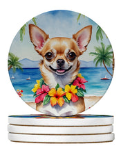Load image into Gallery viewer, Chihuahua Luau Large Sandstone Coasters Pack of 4