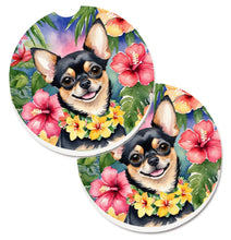 Load image into Gallery viewer, Chihuahua Luau Car Coasters – Set of 2 - Absorbent Stone with Fun &amp; Functional Artwork