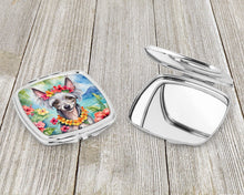 Load image into Gallery viewer, Chinese Crested Luau Compact Mirror – Stylish Purse Mirror with Artistic Covers
