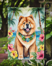 Load image into Gallery viewer, Chow Chow Luau Garden Flag – Tropical Dog Decor with Hibiscus &amp; Palm Leaves