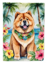 Load image into Gallery viewer, Chow Chow Luau Garden Flag – Tropical Dog Decor with Hibiscus &amp; Palm Leaves