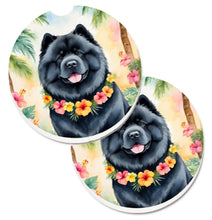 Load image into Gallery viewer, Chow Chow Luau Car Coasters – Set of 2 - Absorbent Stone with Fun &amp; Functional Artwork