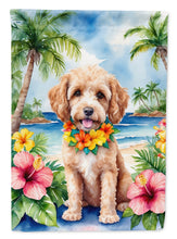 Load image into Gallery viewer, Cockapoo Luau Garden Flag – Tropical Dog Decor with Hibiscus &amp; Palm Leaves