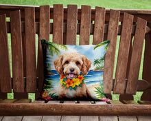 Load image into Gallery viewer, Cockapoo Luau Throw Pillow - 14x14 Decorative Pillow – Art for Your Home &amp; Patio