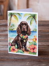 Load image into Gallery viewer, Cocker Spaniel Luau Greeting Cards - Blank Note Cards – 8-Pack of Artist-Designed Cards with Envelopes