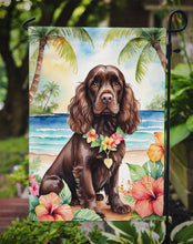 Load image into Gallery viewer, Cocker Spaniel Luau Garden Flag – Tropical Dog Decor with Hibiscus &amp; Palm Leaves