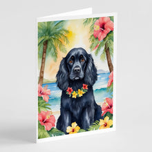 Load image into Gallery viewer, Cocker Spaniel Luau Greeting Cards - Blank Note Cards – 8-Pack of Artist-Designed Cards with Envelopes