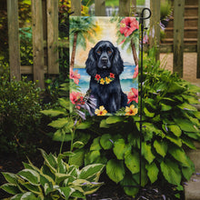 Load image into Gallery viewer, Cocker Spaniel Luau Garden Flag – Tropical Dog Decor with Hibiscus &amp; Palm Leaves