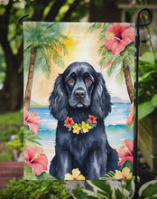 Load image into Gallery viewer, Cocker Spaniel Luau Garden Flag – Tropical Dog Decor with Hibiscus &amp; Palm Leaves