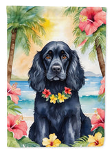 Load image into Gallery viewer, Cocker Spaniel Luau Garden Flag – Tropical Dog Decor with Hibiscus &amp; Palm Leaves