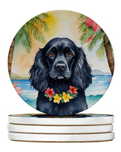 Load image into Gallery viewer, Cocker Spaniel Luau Large Sandstone Coasters Pack of 4