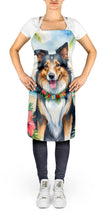 Load image into Gallery viewer, Collie Luau Apron – Artist-Designed Kitchen, BBQ &amp; Craft Apron