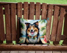 Load image into Gallery viewer, Collie Luau Throw Pillow - 14x14 Decorative Pillow – Art for Your Home &amp; Patio