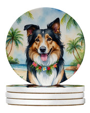 Load image into Gallery viewer, Collie Luau Large Sandstone Coasters Pack of 4