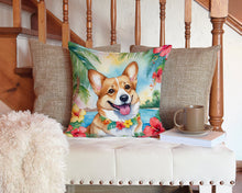 Load image into Gallery viewer, Corgi Luau Throw Pillow - 14x14 Decorative Pillow – Art for Your Home &amp; Patio