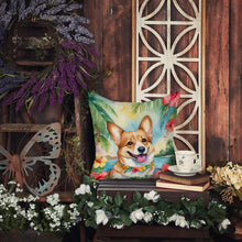 Load image into Gallery viewer, Corgi Luau Throw Pillow - 14x14 Decorative Pillow – Art for Your Home &amp; Patio