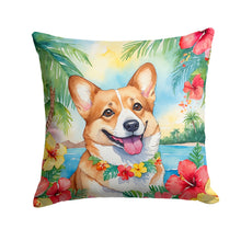 Load image into Gallery viewer, Corgi Luau Throw Pillow - 14x14 Decorative Pillow – Art for Your Home &amp; Patio