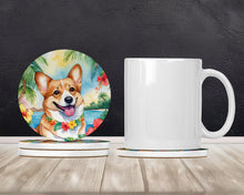 Load image into Gallery viewer, Corgi Luau Large Sandstone Coasters Pack of 4
